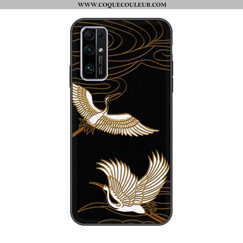 Coque Honor 30 Créatif Modèle Fleurie Mode, Housse Honor 30 Gaufrage Protection Noir