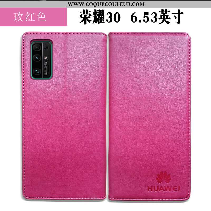 Coque Honor 30 Cuir Incassable Bleu Marin, Housse Honor 30 Protection Tout Compris Bleu Foncé