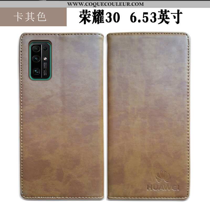 Coque Honor 30 Cuir Incassable Bleu Marin, Housse Honor 30 Protection Tout Compris Bleu Foncé