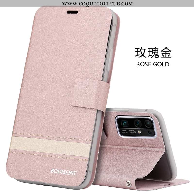 Housse Honor 30 Cuir Coque Or, Étui Honor 30 Fluide Doux Protection Doré