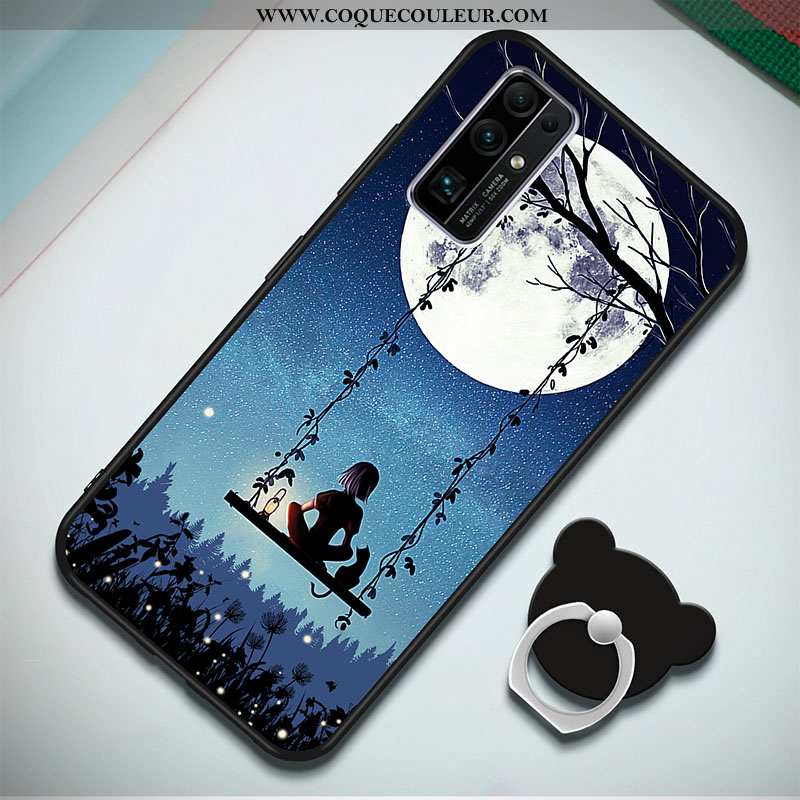 Housse Honor 30 Protection Nouveau Incassable, Étui Honor 30 Dessin Animé Coque Bleu Foncé