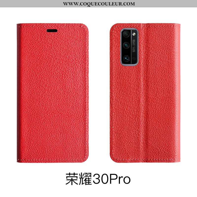 Coque Honor 30 Pro Modèle Fleurie Étui, Housse Honor 30 Pro Protection Cuir Véritable Rose