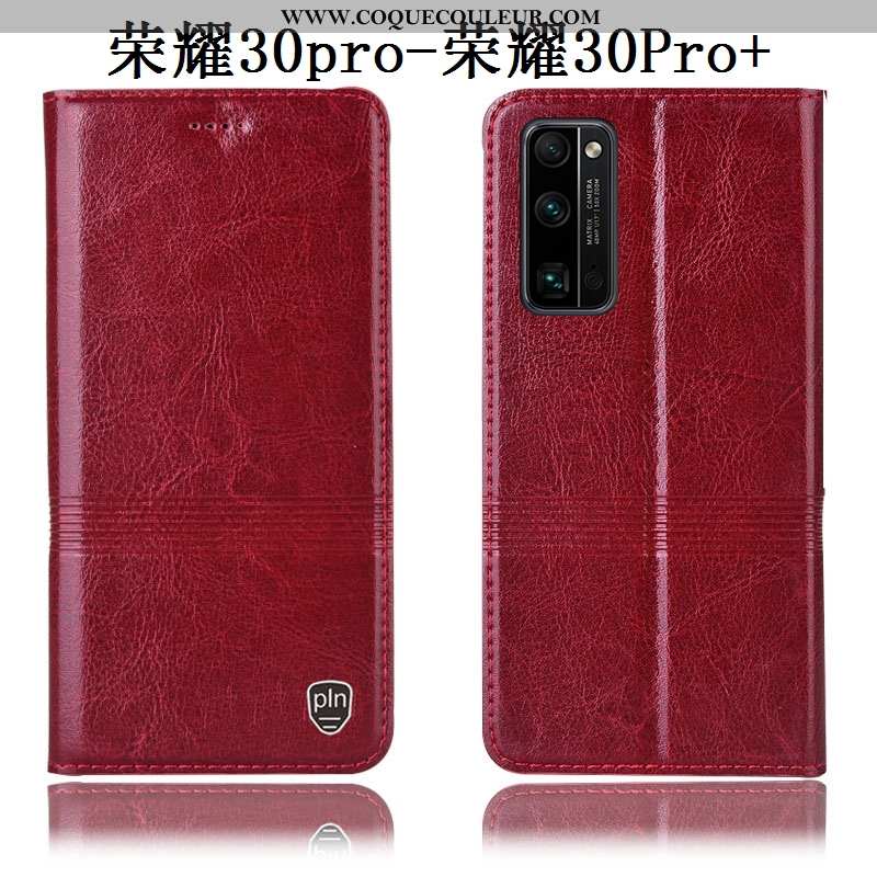 Étui Honor 30 Pro Protection Tout Compris Téléphone Portable, Coque Honor 30 Pro Cuir Véritable Rose