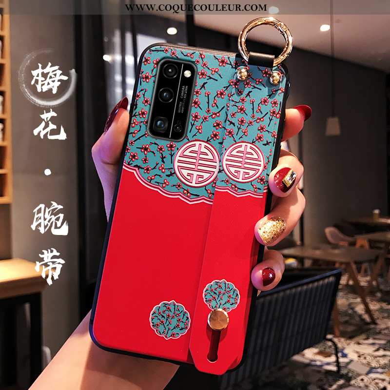 Coque Honor 30 Pro Silicone Créatif Étui, Housse Honor 30 Pro Personnalité Style Chinois Rouge