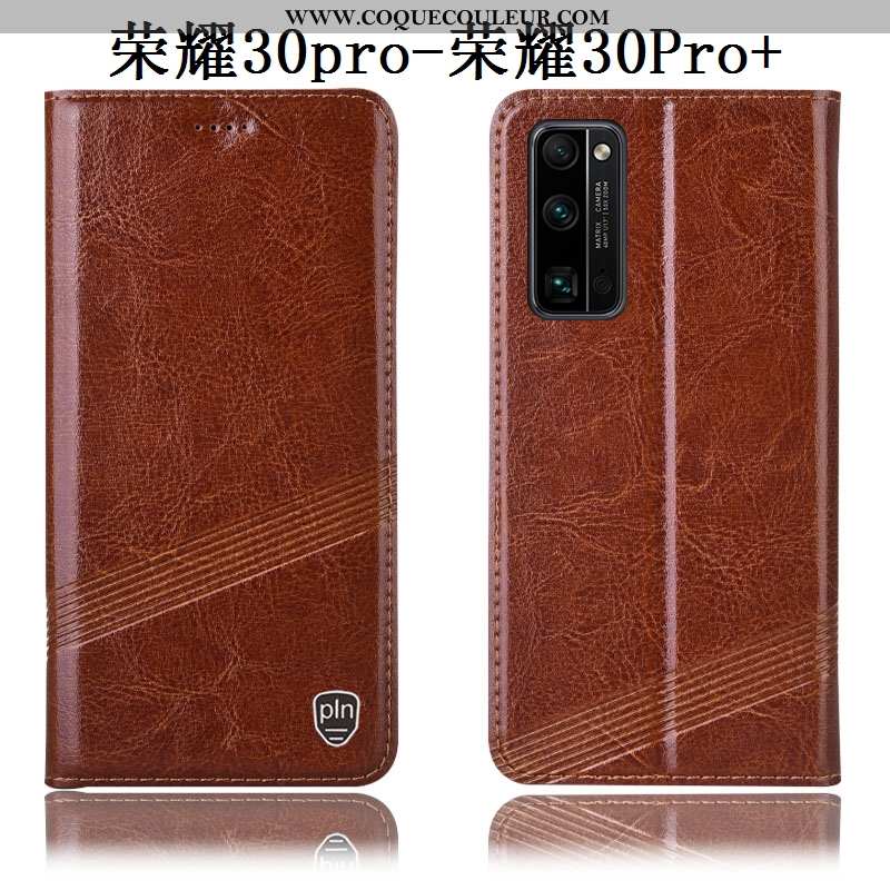 Étui Honor 30 Pro Protection Vin Rouge Étui, Coque Honor 30 Pro Cuir Véritable Incassable Bordeaux