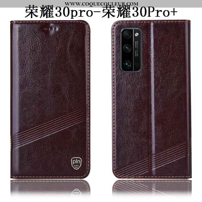 Étui Honor 30 Pro Protection Vin Rouge Étui, Coque Honor 30 Pro Cuir Véritable Incassable Bordeaux