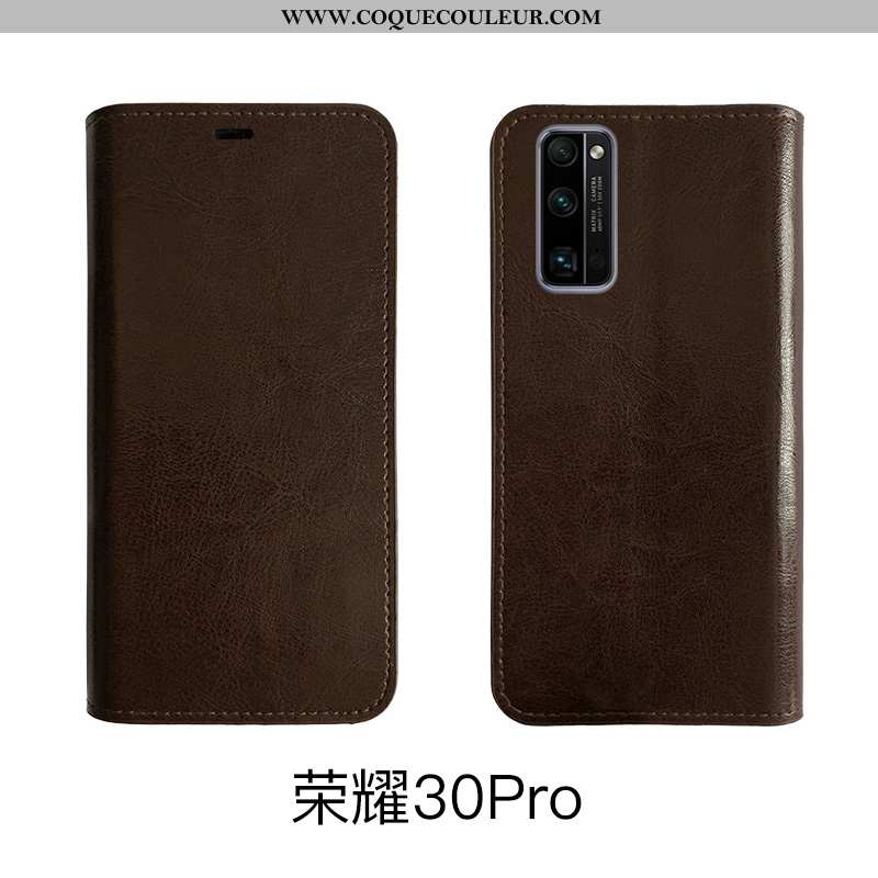 Housse Honor 30 Pro Vintage Difficile Protection, Étui Honor 30 Pro Fluide Doux Business Bordeaux