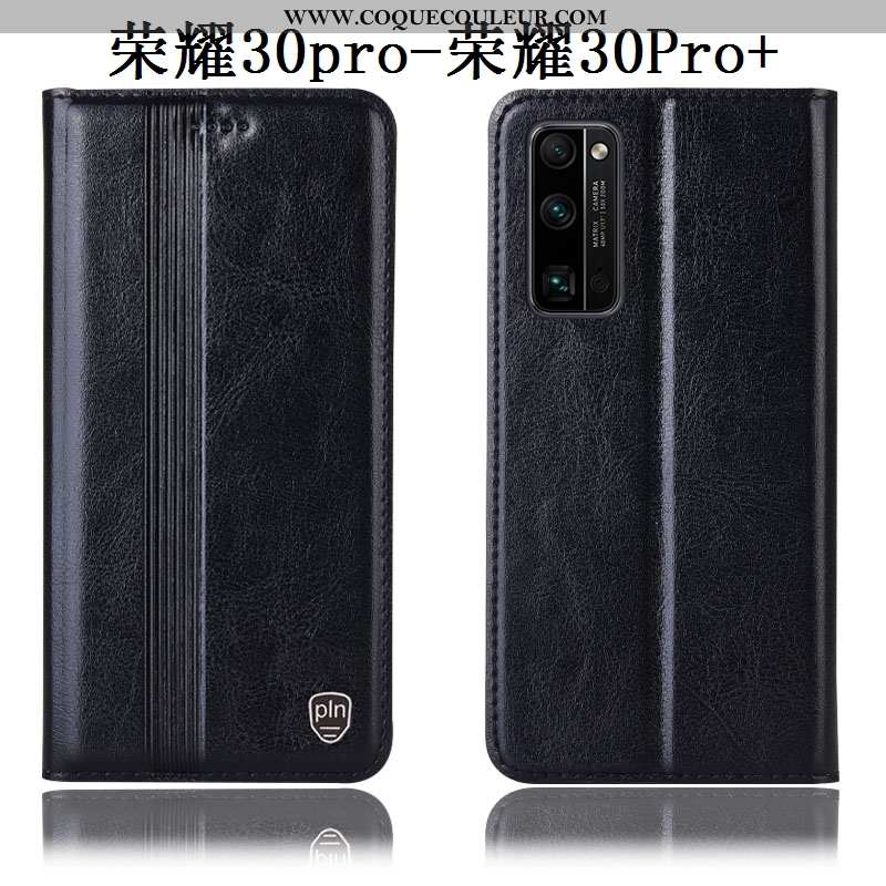 Housse Honor 30 Pro Cuir Véritable Incassable Coque, Étui Honor 30 Pro Protection Marron