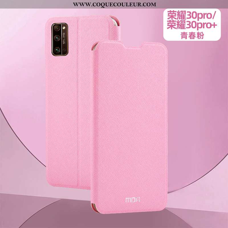 Étui Honor 30 Pro Protection Coque Étui, Honor 30 Pro Cuir Tout Compris Rose