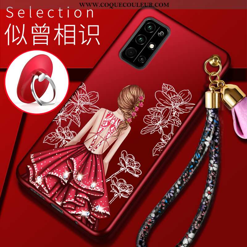 Étui Honor 30s Mode Charmant, Coque Honor 30s Protection Téléphone Portable Rouge