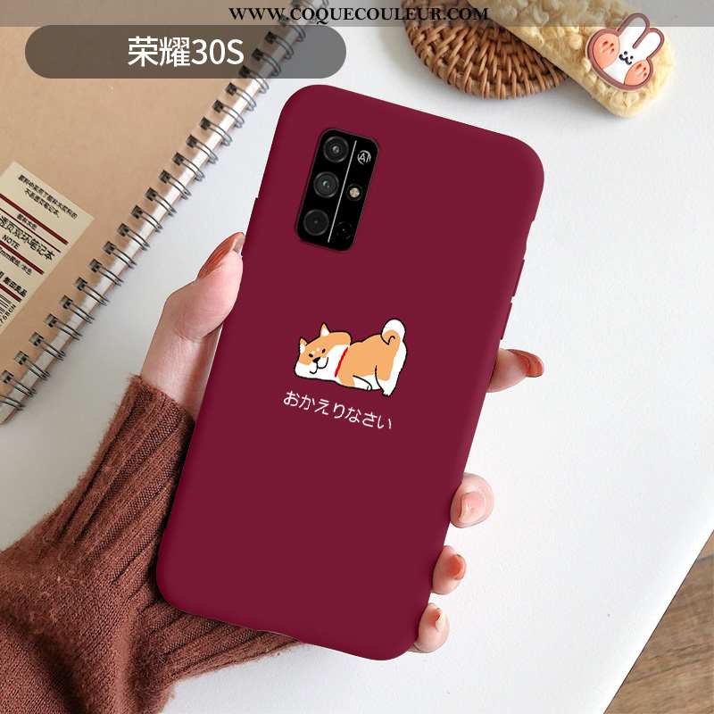 Coque Honor 30s Dessin Animé Étui Créatif, Housse Honor 30s Silicone Protection Rouge