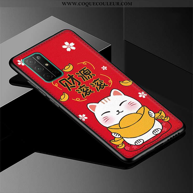 Coque Honor 30s Fluide Doux Tout Compris Étui, Housse Honor 30s Silicone Créatif Rouge