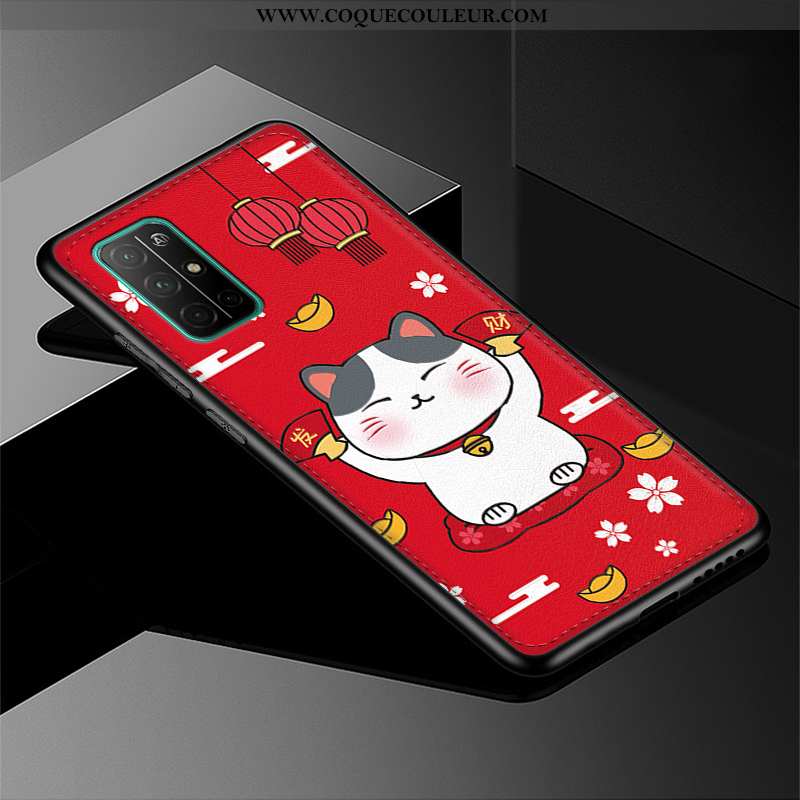 Coque Honor 30s Fluide Doux Tout Compris Étui, Housse Honor 30s Silicone Créatif Rouge