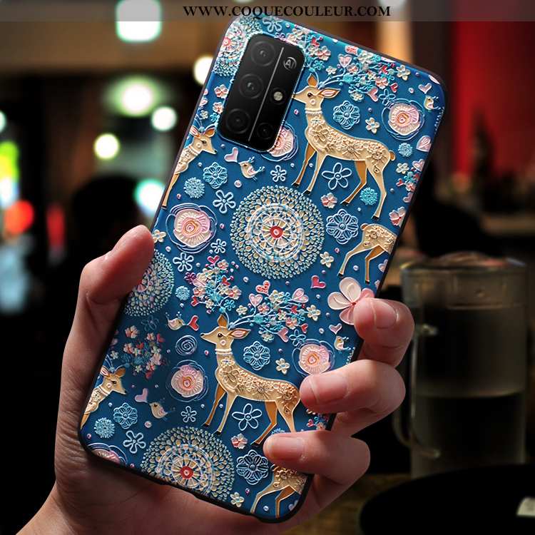 Étui Honor 30s Charmant Nouveau Dessin Animé, Coque Honor 30s Vintage Silicone Bleu