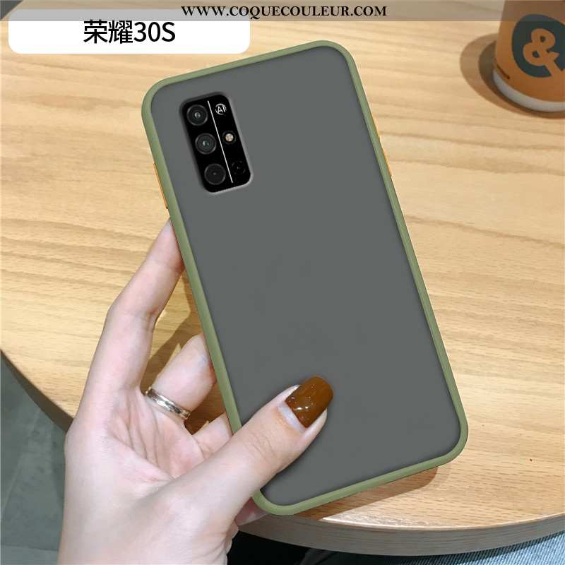 Étui Honor 30s Délavé En Daim Vert, Coque Honor 30s Personnalité Téléphone Portable Verte