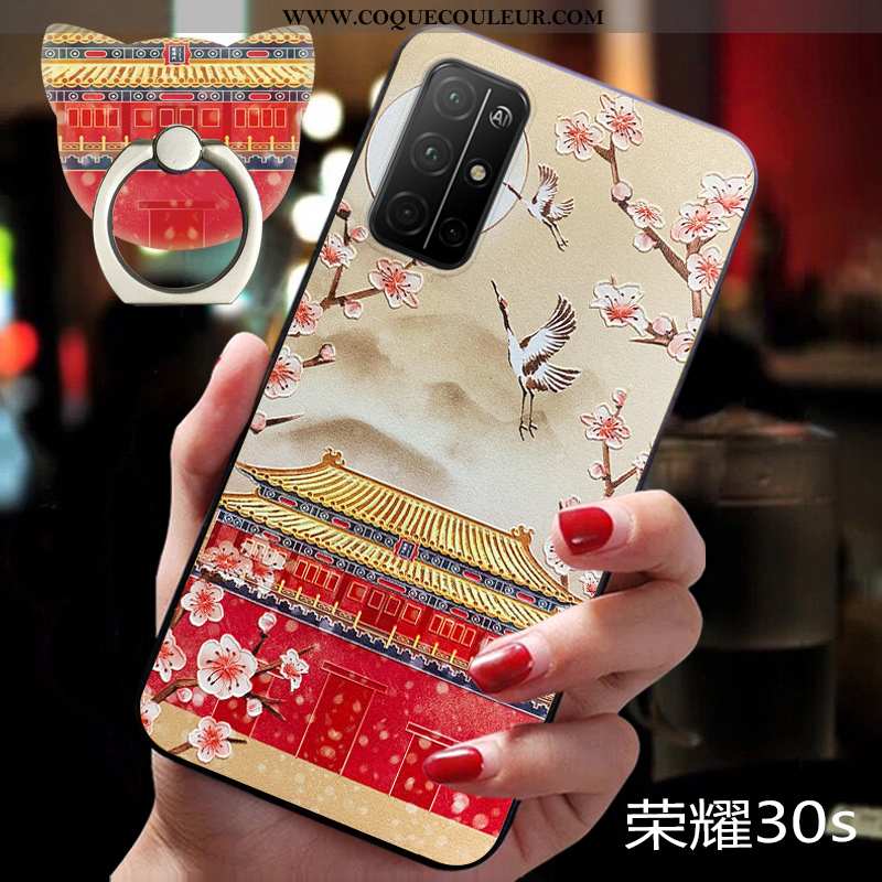 Étui Honor 30s Fluide Doux Légère Style Chinois, Coque Honor 30s Silicone Tout Compris Beige