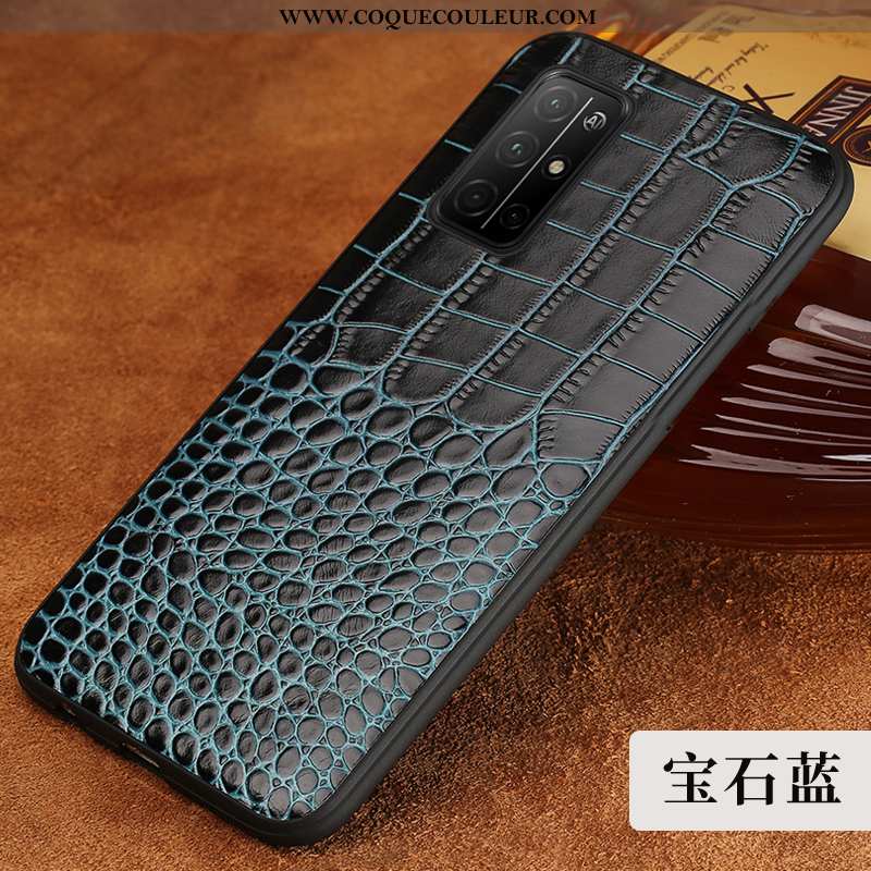 Étui Honor 30s Personnalité Business Cuir Véritable, Coque Honor 30s Créatif Tout Compris Noir