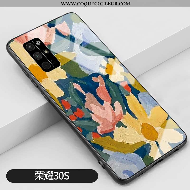 Étui Honor 30s Silicone Incassable Fleur, Coque Honor 30s Mode Créatif Jaune