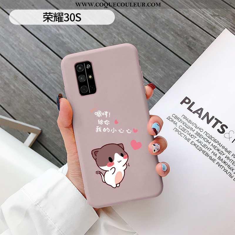 Coque Honor 30s Dessin Animé Bleu Étui, Housse Honor 30s Silicone Cœur