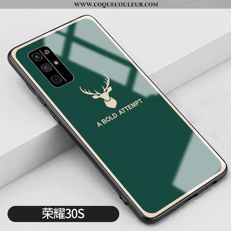 Housse Honor 30s Tendance Vert Étui, Étui Honor 30s Silicone Téléphone Portable Verte