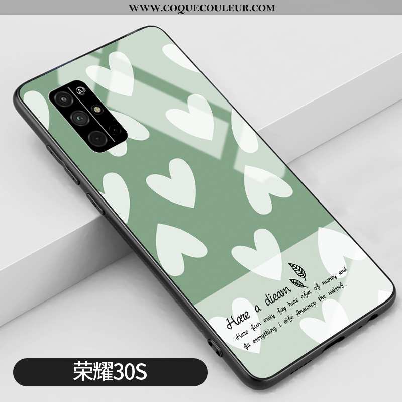 Étui Honor 30s Créatif Frais Petit, Coque Honor 30s Tendance Silicone Verte