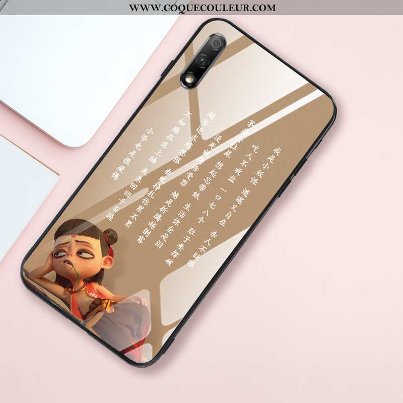 Housse Honor 9x Verre Miroir Incassable, Étui Honor 9x Tendance Silicone Rose