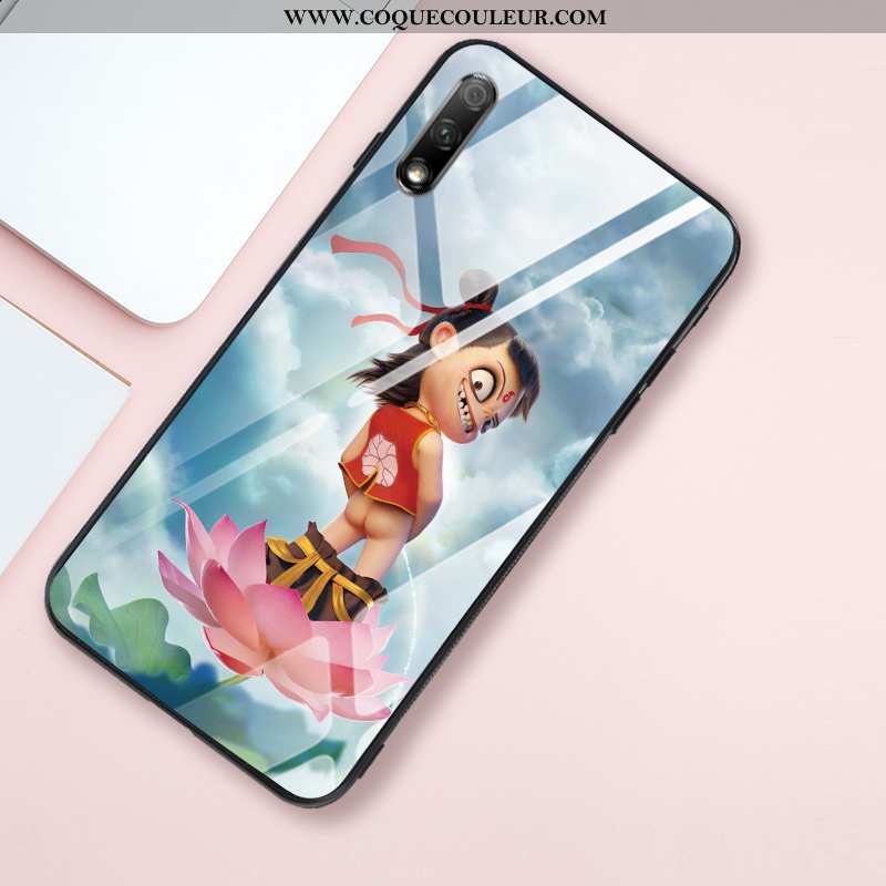 Housse Honor 9x Verre Miroir Incassable, Étui Honor 9x Tendance Silicone Rose