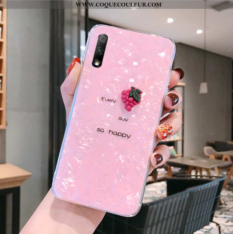 Étui Honor 9x Créatif Transparent Téléphone Portable, Coque Honor 9x Modèle Fleurie Coquille Rose