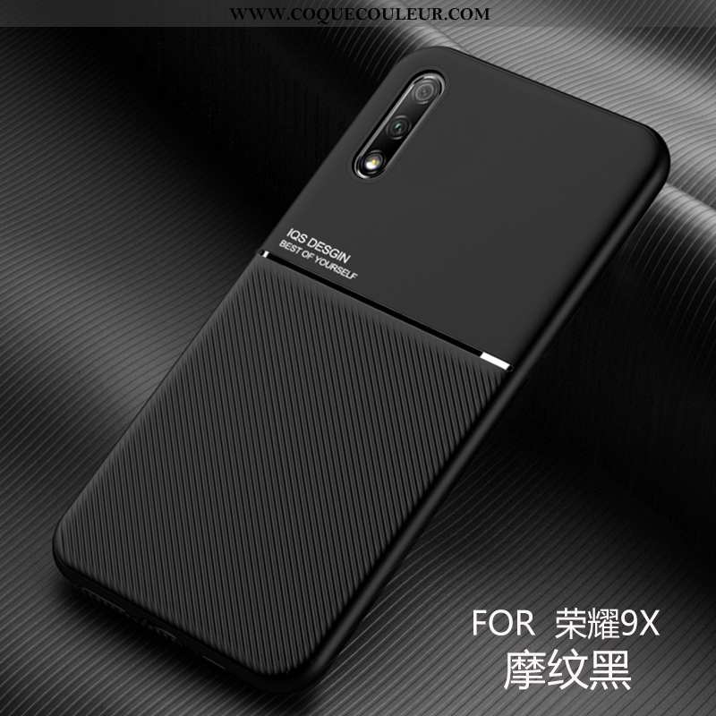 Housse Honor 9x Cuir Ultra Coque, Étui Honor 9x Modèle Fleurie Bleu Foncé