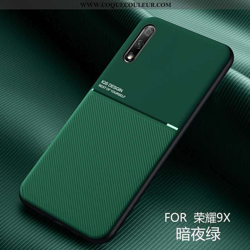 Housse Honor 9x Cuir Ultra Coque, Étui Honor 9x Modèle Fleurie Bleu Foncé