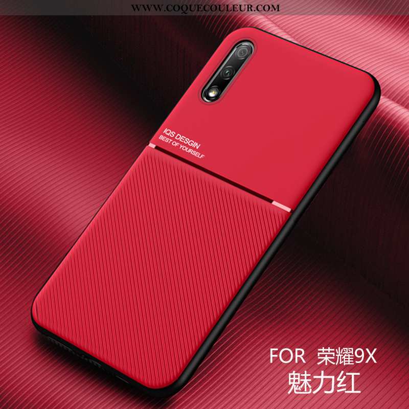 Housse Honor 9x Cuir Ultra Coque, Étui Honor 9x Modèle Fleurie Bleu Foncé