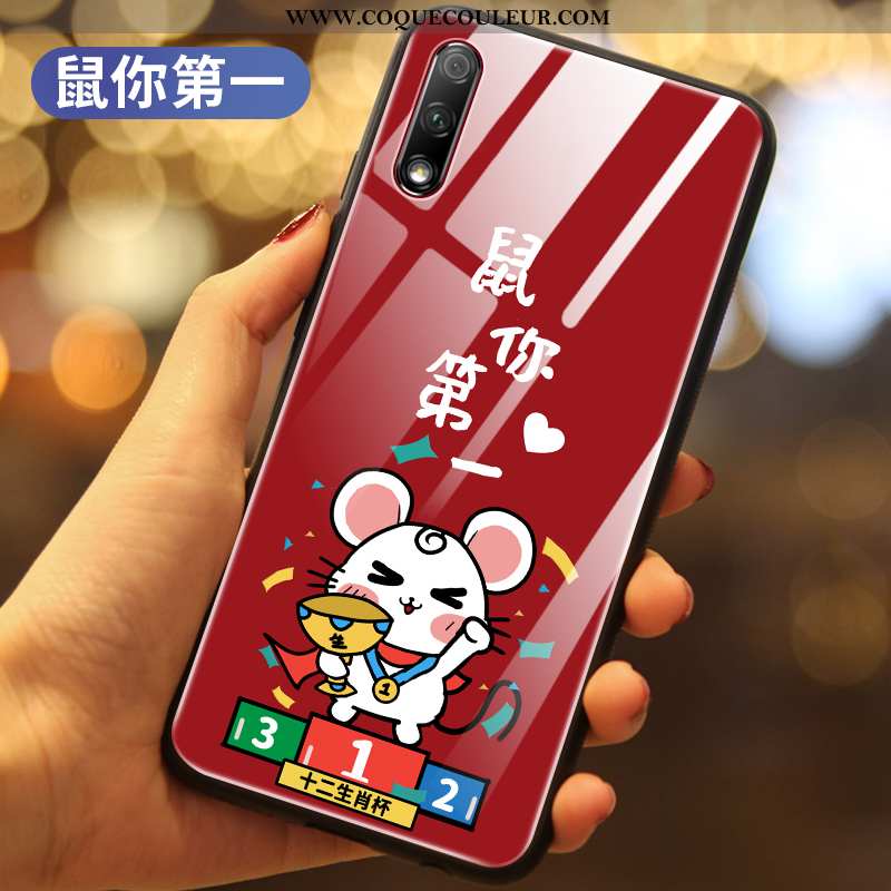 Coque Honor 9x Protection Étui Téléphone Portable, Housse Honor 9x Verre Difficile Rouge