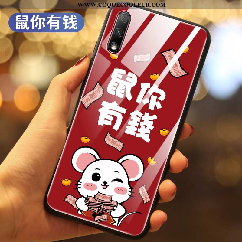 Coque Honor 9x Protection Étui Téléphone Portable, Housse Honor 9x Verre Difficile Rouge