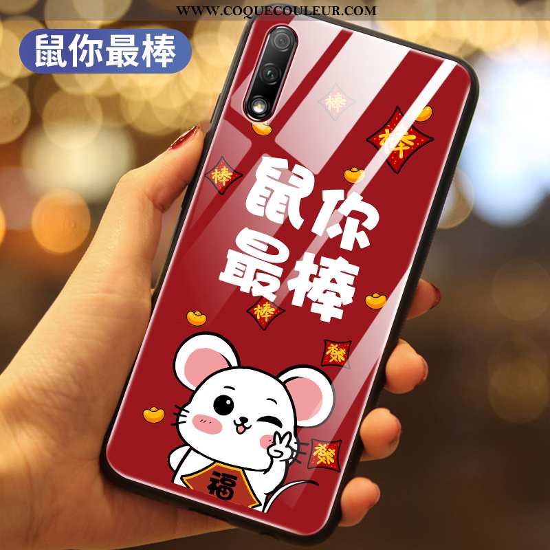 Coque Honor 9x Protection Étui Téléphone Portable, Housse Honor 9x Verre Difficile Rouge