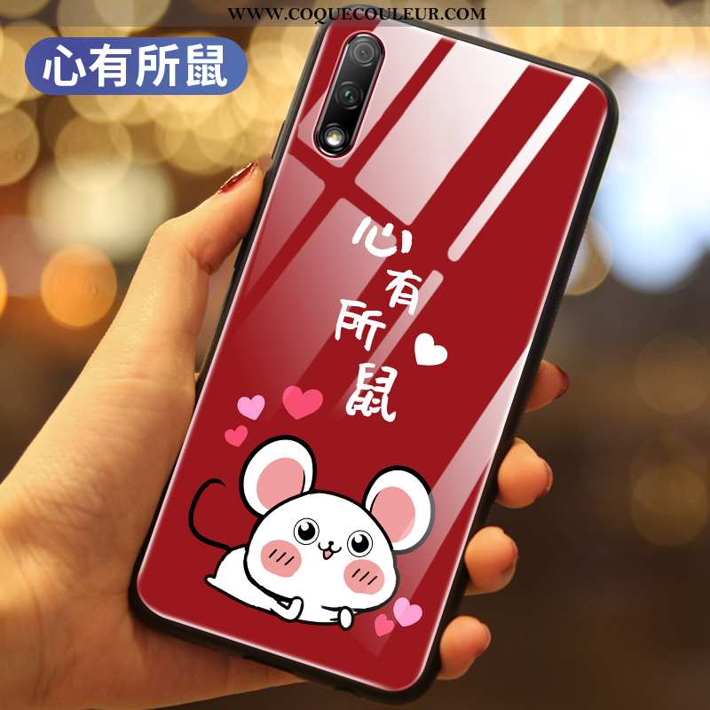 Coque Honor 9x Protection Étui Téléphone Portable, Housse Honor 9x Verre Difficile Rouge