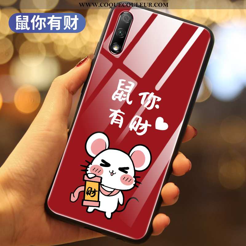 Coque Honor 9x Protection Étui Téléphone Portable, Housse Honor 9x Verre Difficile Rouge