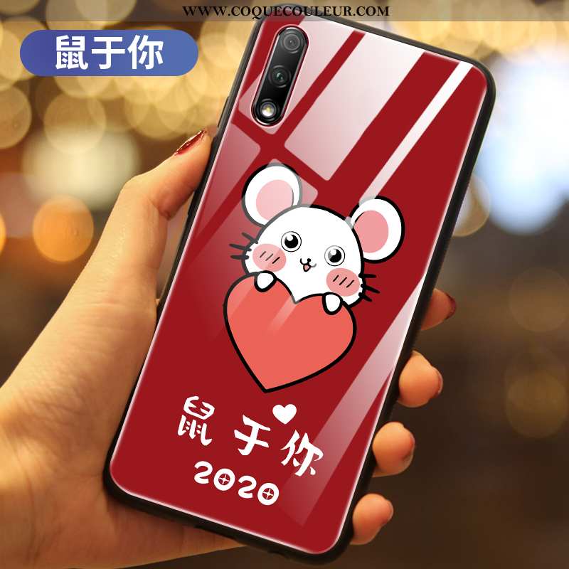 Coque Honor 9x Protection Étui Téléphone Portable, Housse Honor 9x Verre Difficile Rouge