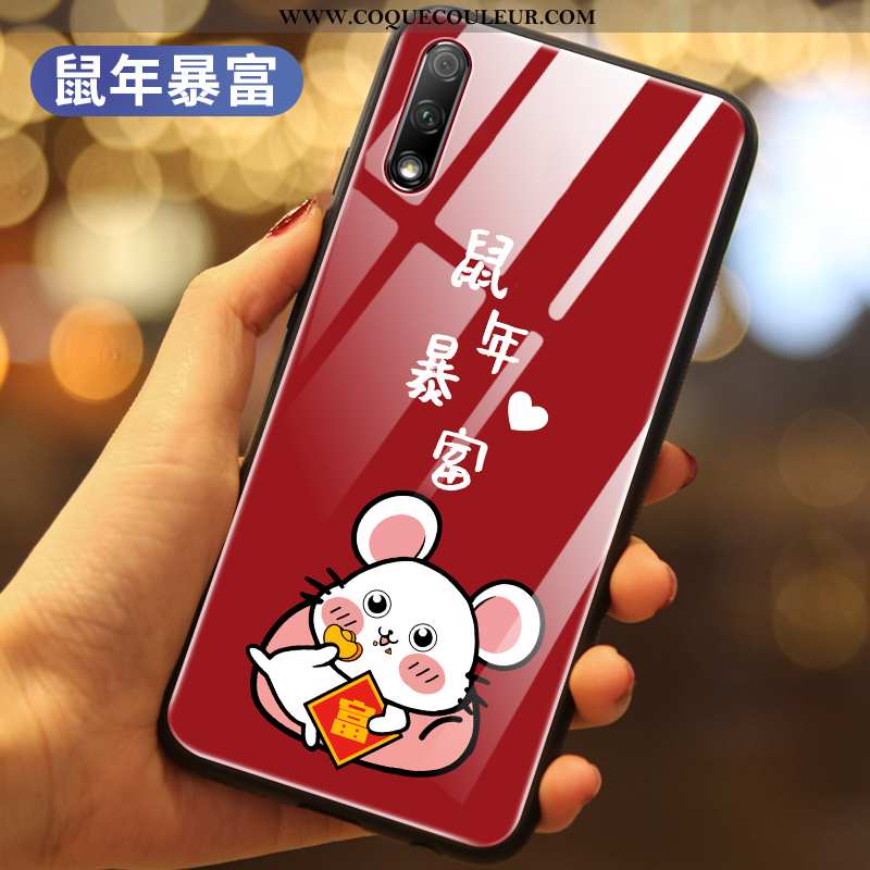 Coque Honor 9x Protection Étui Téléphone Portable, Housse Honor 9x Verre Difficile Rouge