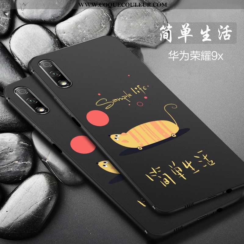 Coque Honor 9x Tendance Net Rouge, Housse Honor 9x Silicone Incassable Noir