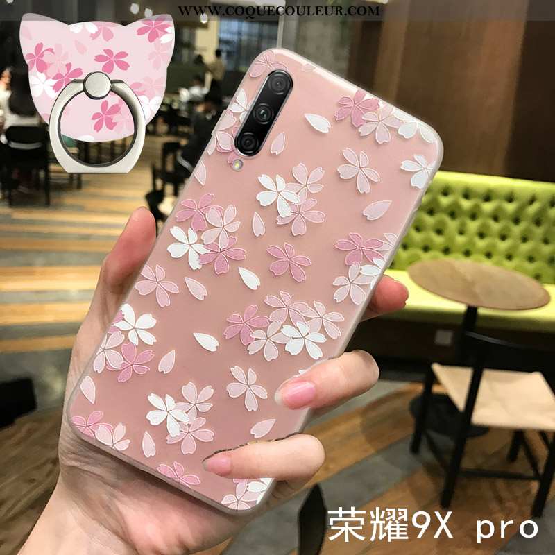 Housse Honor 9x Pro Fluide Doux Légère Étui, Étui Honor 9x Pro Silicone Transparent Rose