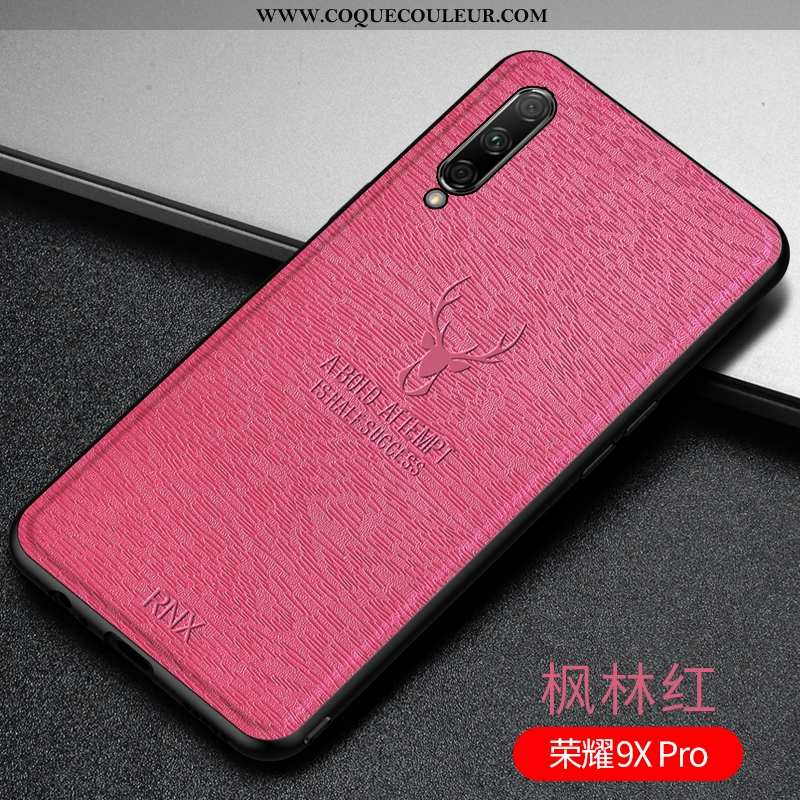 Étui Honor 9x Pro Fluide Doux À Bord Tendance, Coque Honor 9x Pro Silicone Net Rouge Rose