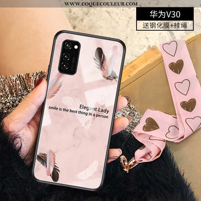 Étui Honor View30 Protection Coque Personnalité, Honor View30 Luxe Ultra Rose