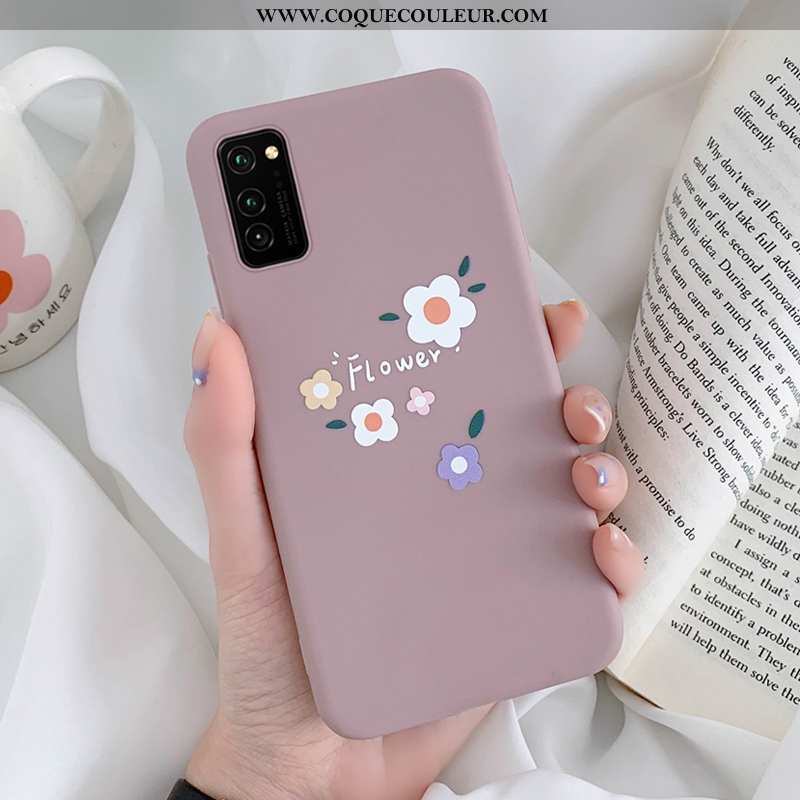 Coque Honor View30 Délavé En Daim Tendance Petit, Housse Honor View30 Personnalité Incassable Rose