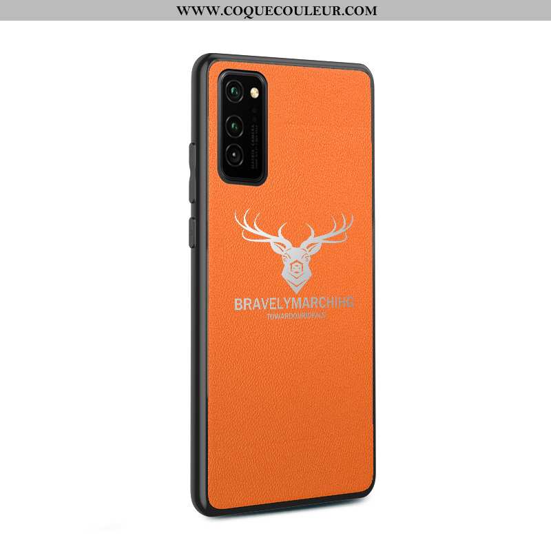 Étui Honor View30 Fluide Doux Coque Incassable, Honor View30 Silicone Cuir Orange