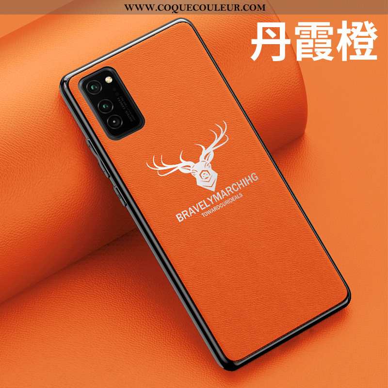 Étui Honor View30 Fluide Doux Coque Incassable, Honor View30 Silicone Cuir Orange