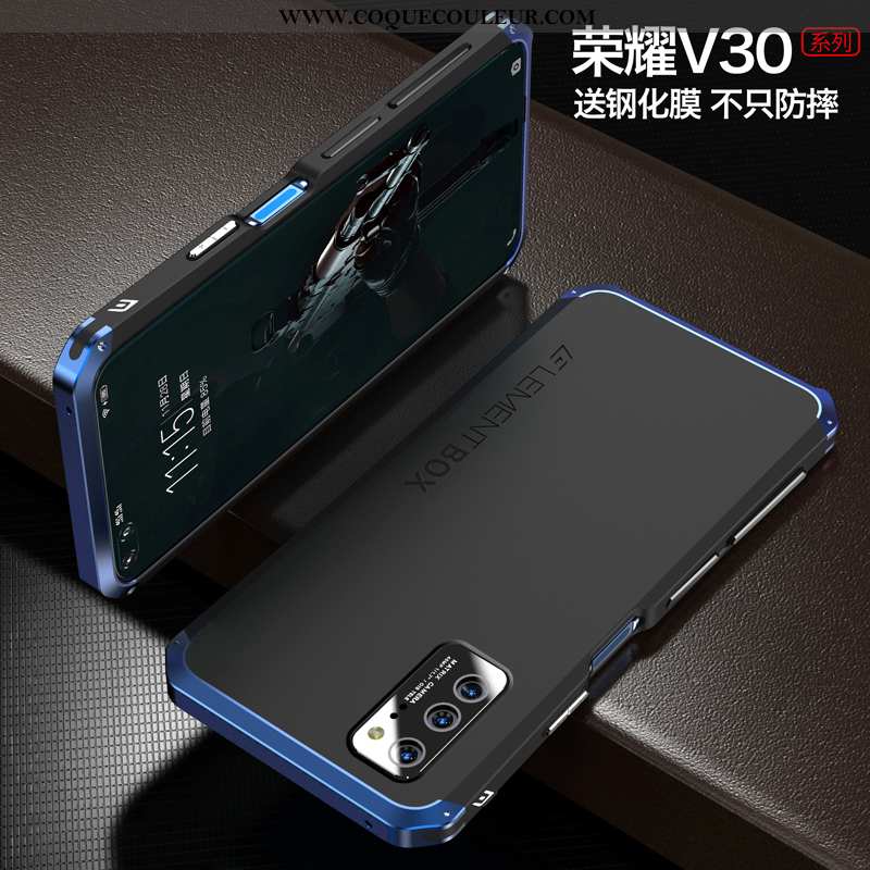 Coque Honor View30 Métal Tout Compris Étui, Housse Honor View30 Ultra Silicone Bleu