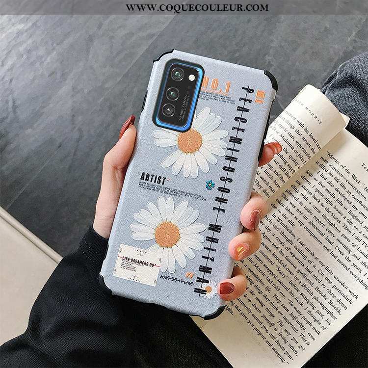 Étui Honor View30 Fluide Doux Coque Téléphone Portable, Honor View30 Dessin Animé Tout Compris Bleu