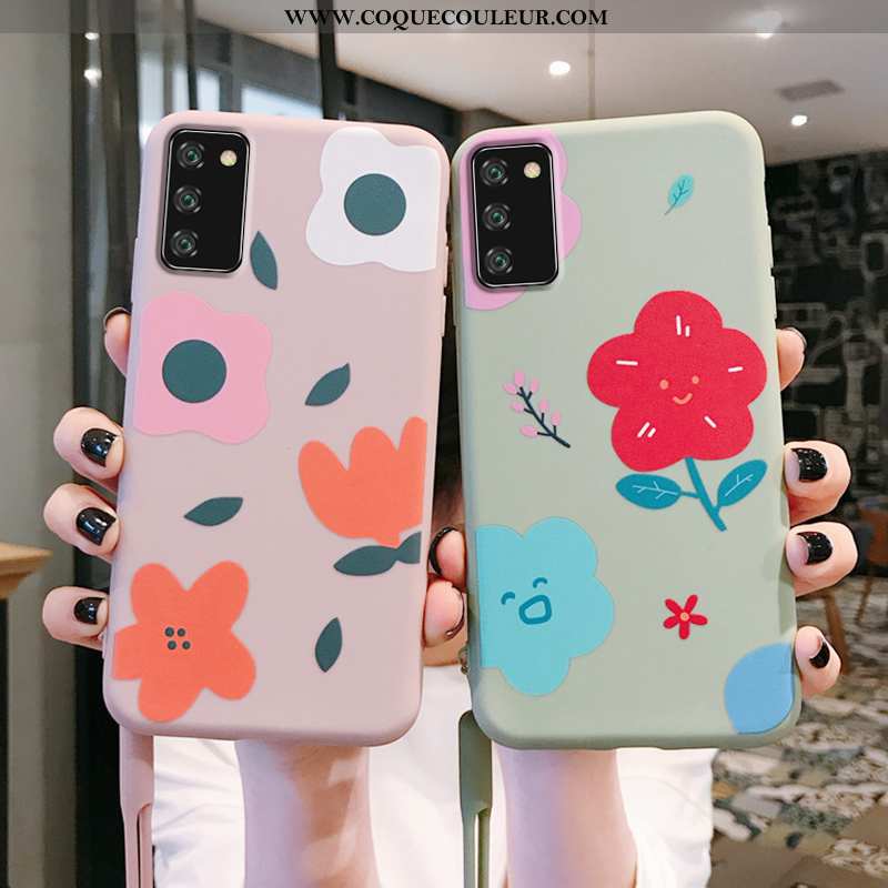 Étui Honor View30 En Bois Peinture Silicone, Coque Honor View30 Tendance Personnalité Rose