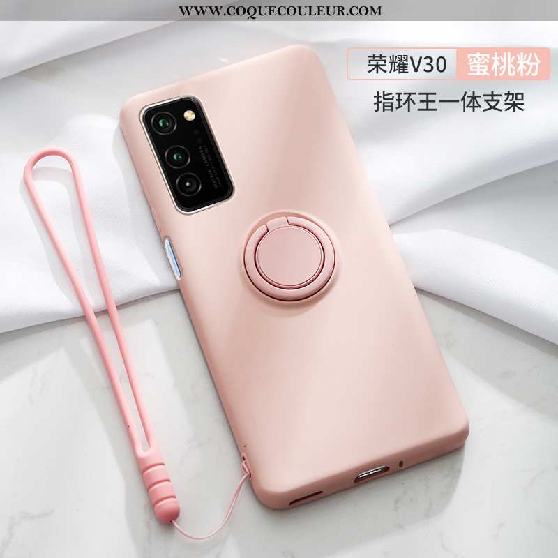 Étui Honor View30 Délavé En Daim Support Incassable, Coque Honor View30 Personnalité Nouveau Rose