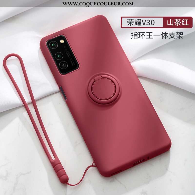 Étui Honor View30 Délavé En Daim Support Incassable, Coque Honor View30 Personnalité Nouveau Rose